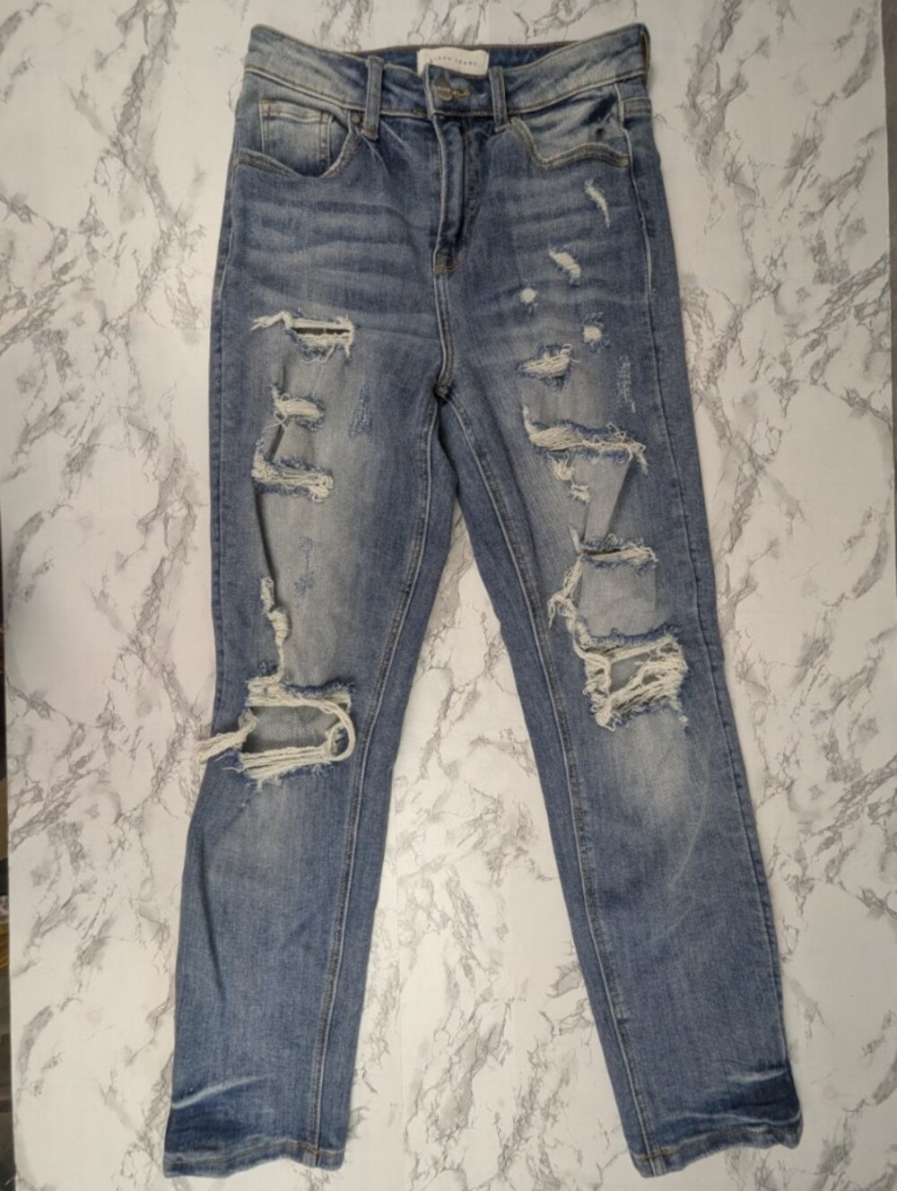 Risen Los Angeles Distressed Girlfriend Jeans Medium Wash Size 3/26